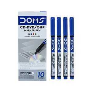DOMS CD-DVD/OHP Marker Pens Box – Blue 10 Pcs Inner:10 Pcs Box, Master:180 Boxes  (1800 Pieces)